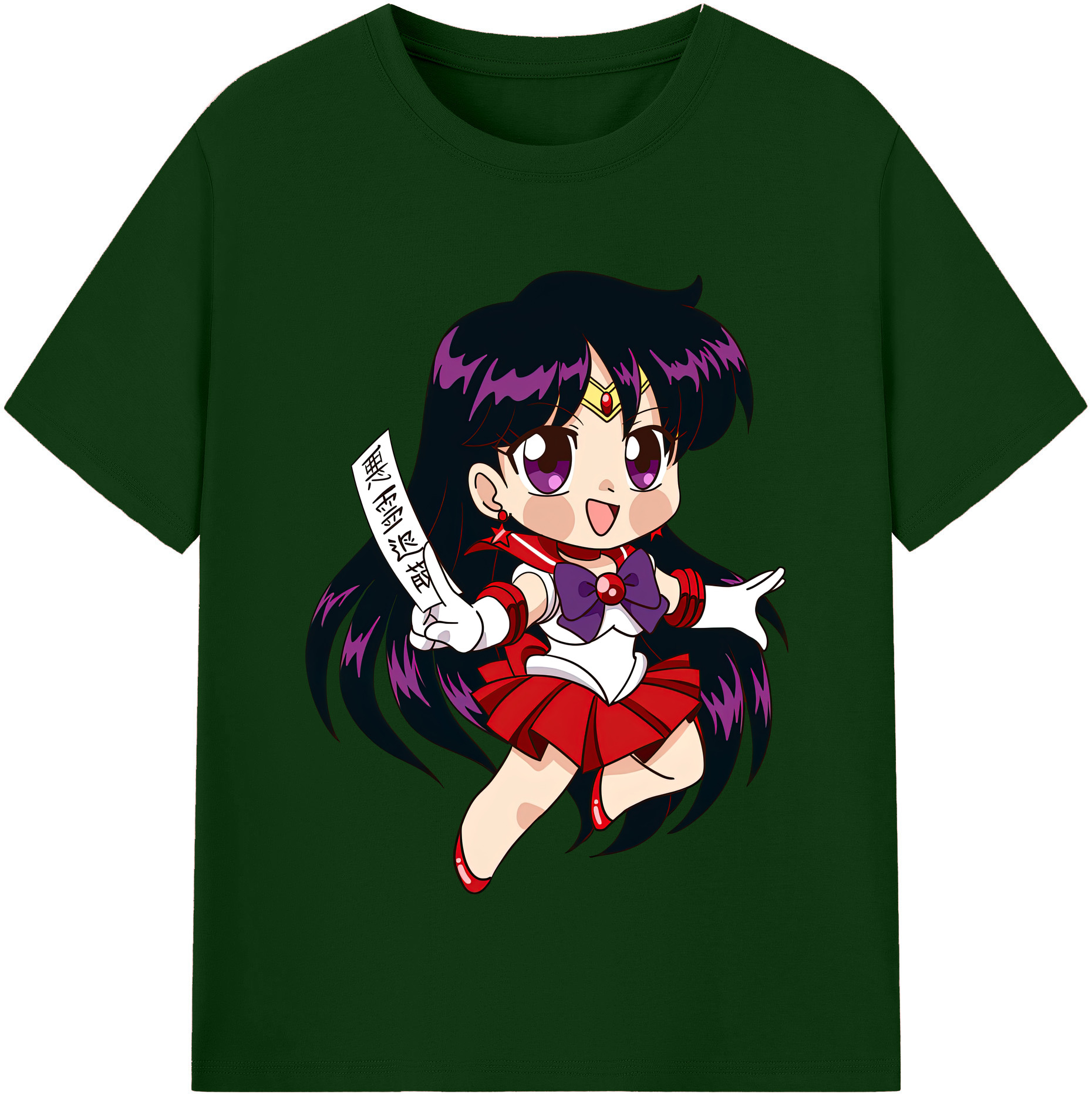 （画像用） 美少女戦士セーラームーン 火野レイ ひの レイ Sailor Moon Hino Rei （セーラーマーズ,Sailor Mars） 綿100％半袖Tシャツ（フロントプリント）